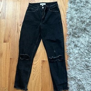 Black distressed jeans